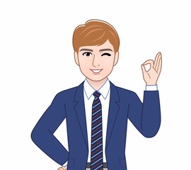 茶色の髪色の男性