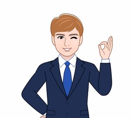 茶色の髪色の男性