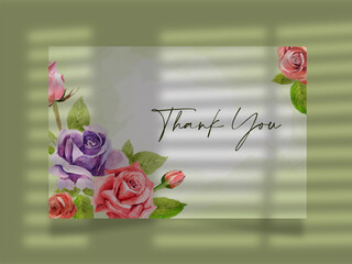 watercolor hand-drawn thank you card