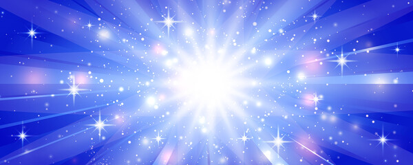 光を感じる背景。宇宙空間。メタバース、後光。放射線状の光。放射状の光。 © DESIGN BOX