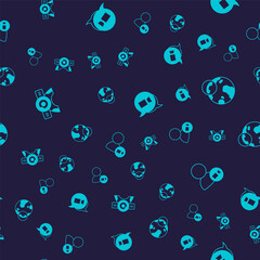 Set Web camera, Video chat conference, and on seamless pattern. Vector