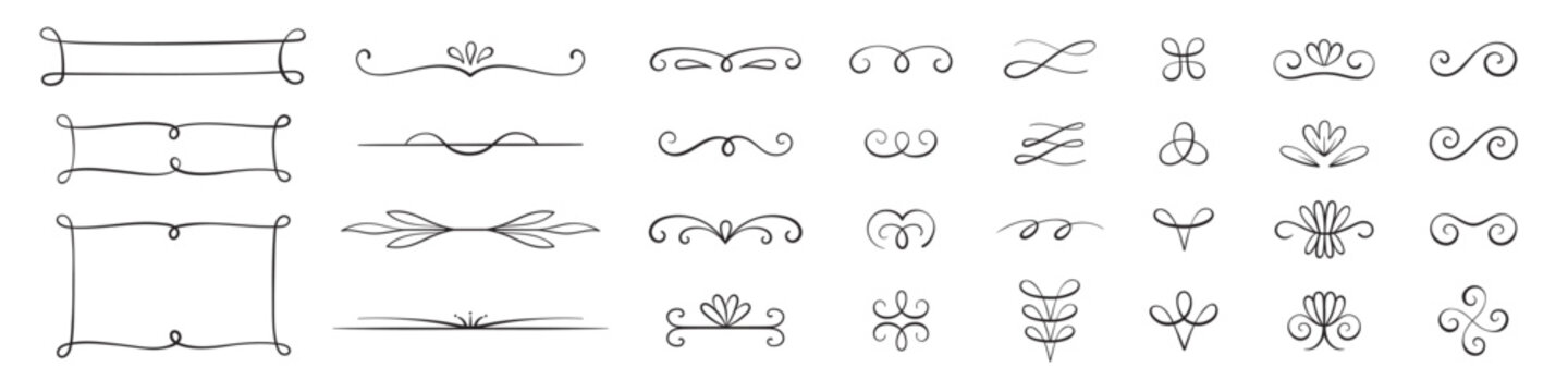 Classic vector ornaments. Vintage frames, text dividers, flourishes, and decorative elements