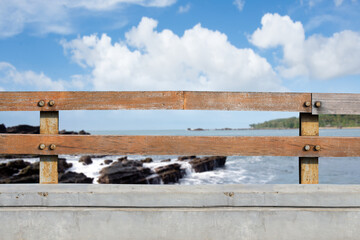 Wooden fence with ocean view