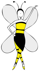 woman dressed as a bee for carnival celebration