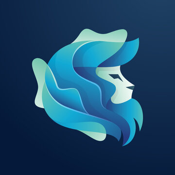 Abstract Blue Lion Logo