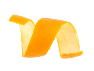 orange skin spiral isolated on white background