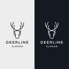 Deer logo icon flat design template 