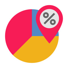 Flat color icon for discount analysis.