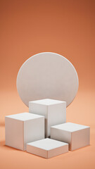 3d rendering shape for advertising products display. Pastel minimal scene studio room.