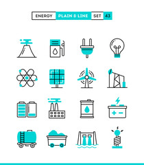 Power, energy, electricity production and more.icons