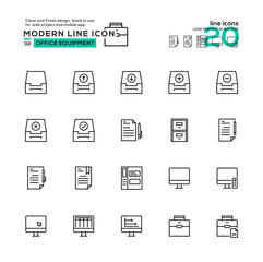 Office Equipment icon set