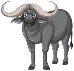 African buffalo isolated on white background