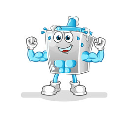 glue muscular cartoon. cartoon mascot vector