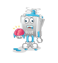 glue no brain vector. cartoon character