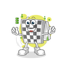 chessboard full battery character. cartoon mascot vector