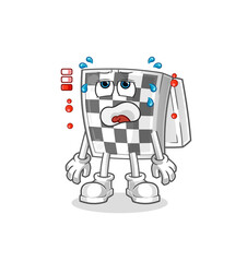chessboard low battery mascot. cartoon vector