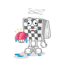 chessboard no brain vector. cartoon character