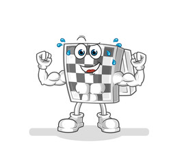 chessboard muscular cartoon. cartoon mascot vector