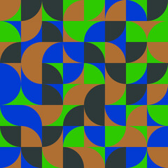 abstract geometric seamless pattern in bright colors