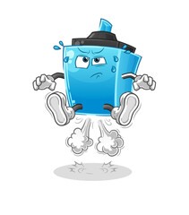 marker pen fart jumping illustration. character vector