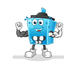 marker pen muscular cartoon. cartoon mascot vector