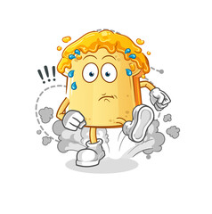 bread with honey running illustration. character vector