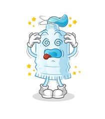 toothpaste dizzy head mascot. cartoon vector