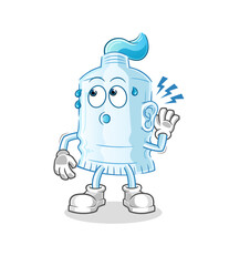 toothpaste eavesdropping vector. cartoon character