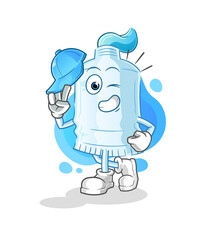 toothpaste young boy character cartoon