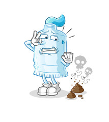 toothpaste with stinky waste illustration. character vector