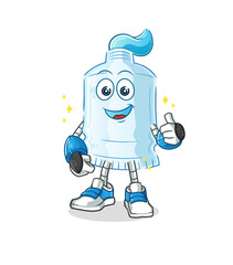 toothpaste robot character. cartoon mascot vector