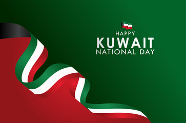 Happy Kuwait National Day Celebration Vector Template Design Illustration