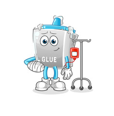 glue sick in IV illustration. character vector