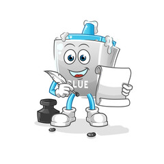 glue writer vector. cartoon character