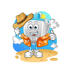 glue go on vacation. cartoon mascot vector