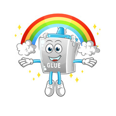 glue with a rainbow. cartoon vector