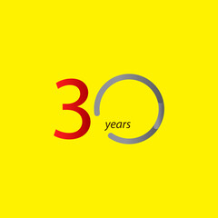 30 Years Anniversary Celebration Vector Template Design Illustration