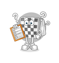 chessboard schedule list vector. cartoon character