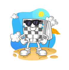 chessboard sunbathing in summer. character vector
