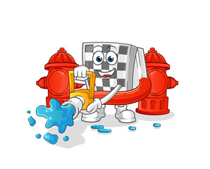 chessboard firefighter vector. cartoon character