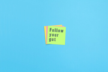 Sticky notes with inscription Follow your gut