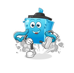 marker pen runner character. cartoon mascot vector