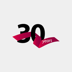 30 Years Anniversary Celebration Vector Template Design Illustration