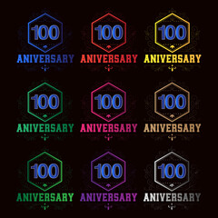 year anniversary set celebration vector illustration