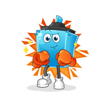 marker pen boxer character. cartoon mascot vector