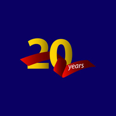 20 Years Anniversary Celebration Vector Template Design Illustration