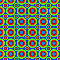 Large and small circles Bright colors Seamless geometrical pattern Retro Vintage design