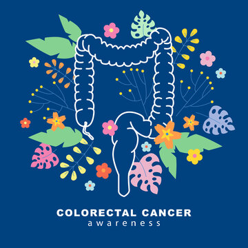 National Colorectal Cancer Month, Colorectal Cancer Awareness. Vector illustration. Treatment and prevention. Digestive system. Medicine and health concept
