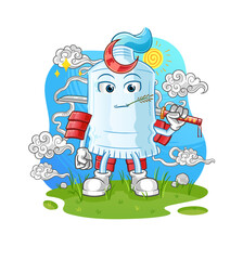 toothpaste samurai cartoon. cartoon mascot vector