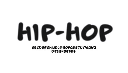 Graffiti font, handwritten script alphabet, cursive street city typeface hand drawn typeface